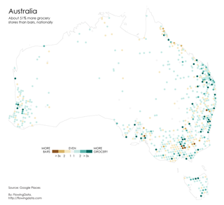 Illustration for article titled A Map Of Where Bars Outnumber Grocery Stores